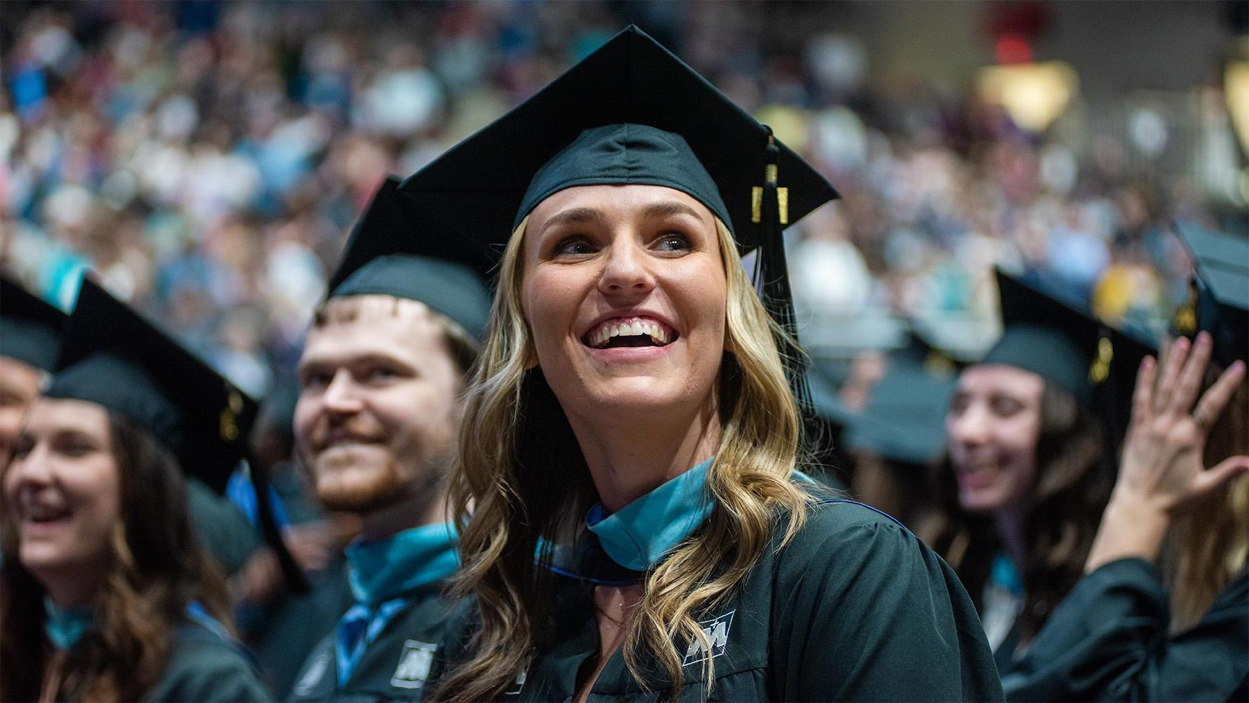 Students at graduation 